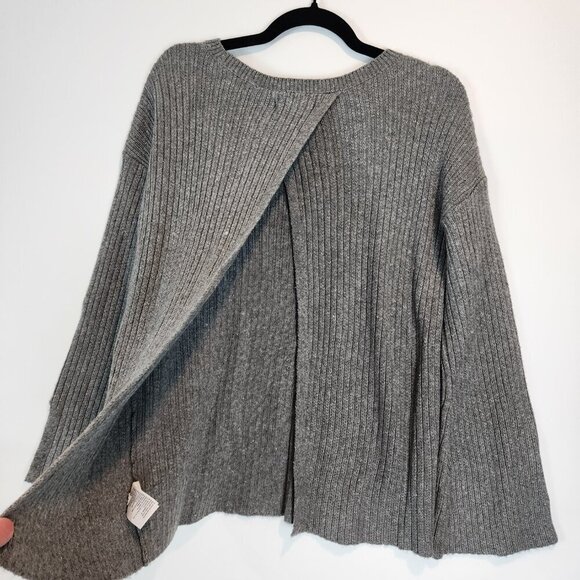 American Eagle NEW Ribbed Knit Open Back Sweater Bell Sleeve Bohemian Sweater Sm - Picture 3 of 11